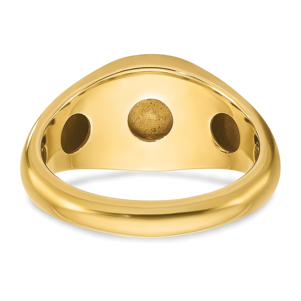 14K Gelbgold Herren-Ring mit Rubin-Dublette komplett gefasst