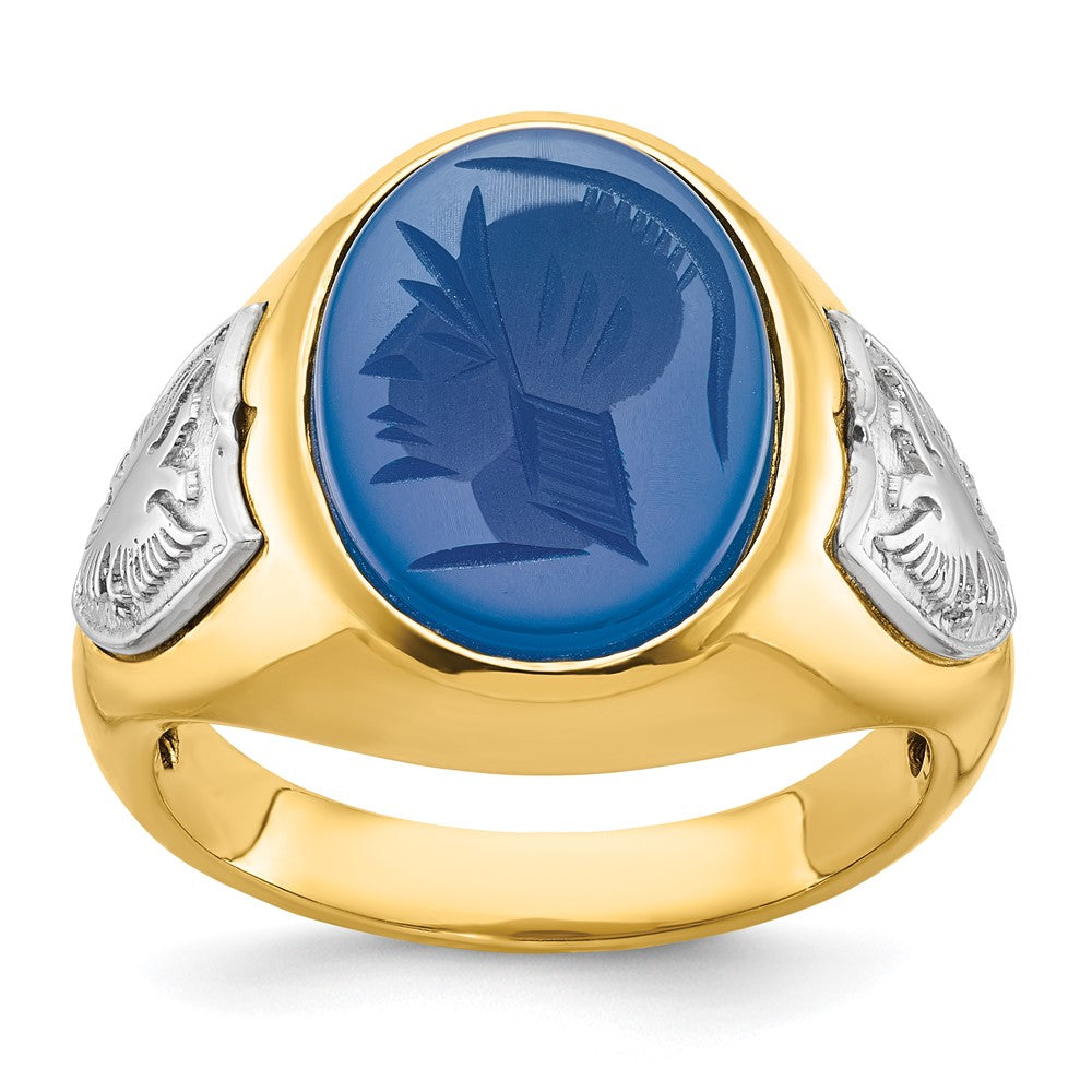 10K Bicolor Ibgoodman Herren Blau Achat Komplett Ring