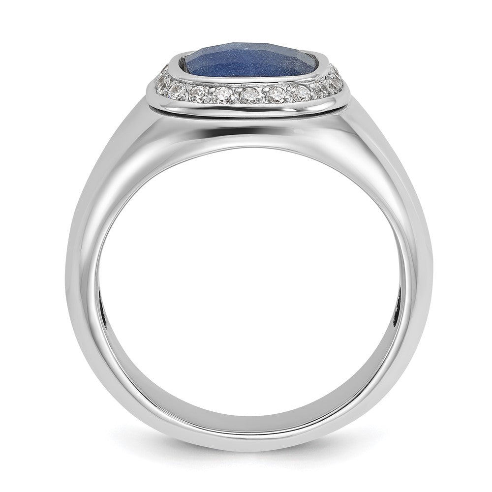 10K Weißgold 10kw Ibgoodman Herren Saphir Doublet Stein und Diamant Komplett Ring