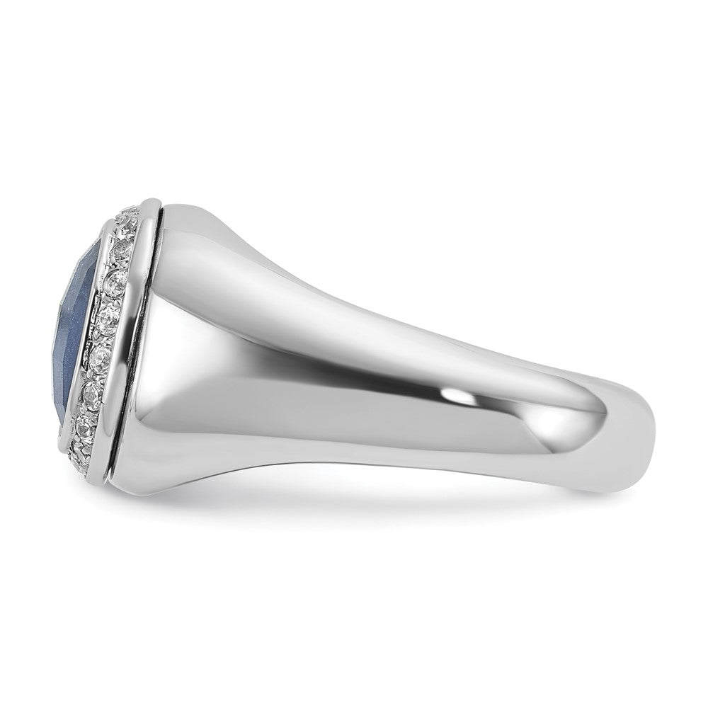 10K Weißgold 10kw Ibgoodman Herren Saphir Doublet Stein und Diamant Komplett Ring