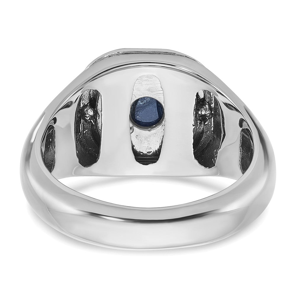 10K Weißgold 10kw Ibgoodman Herren Saphir Doublet Stein und Diamant Komplett Ring