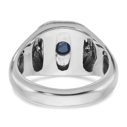 10K Weißgold 10kw Ibgoodman Herren Saphir Doublet Stein und Diamant Komplett Ring