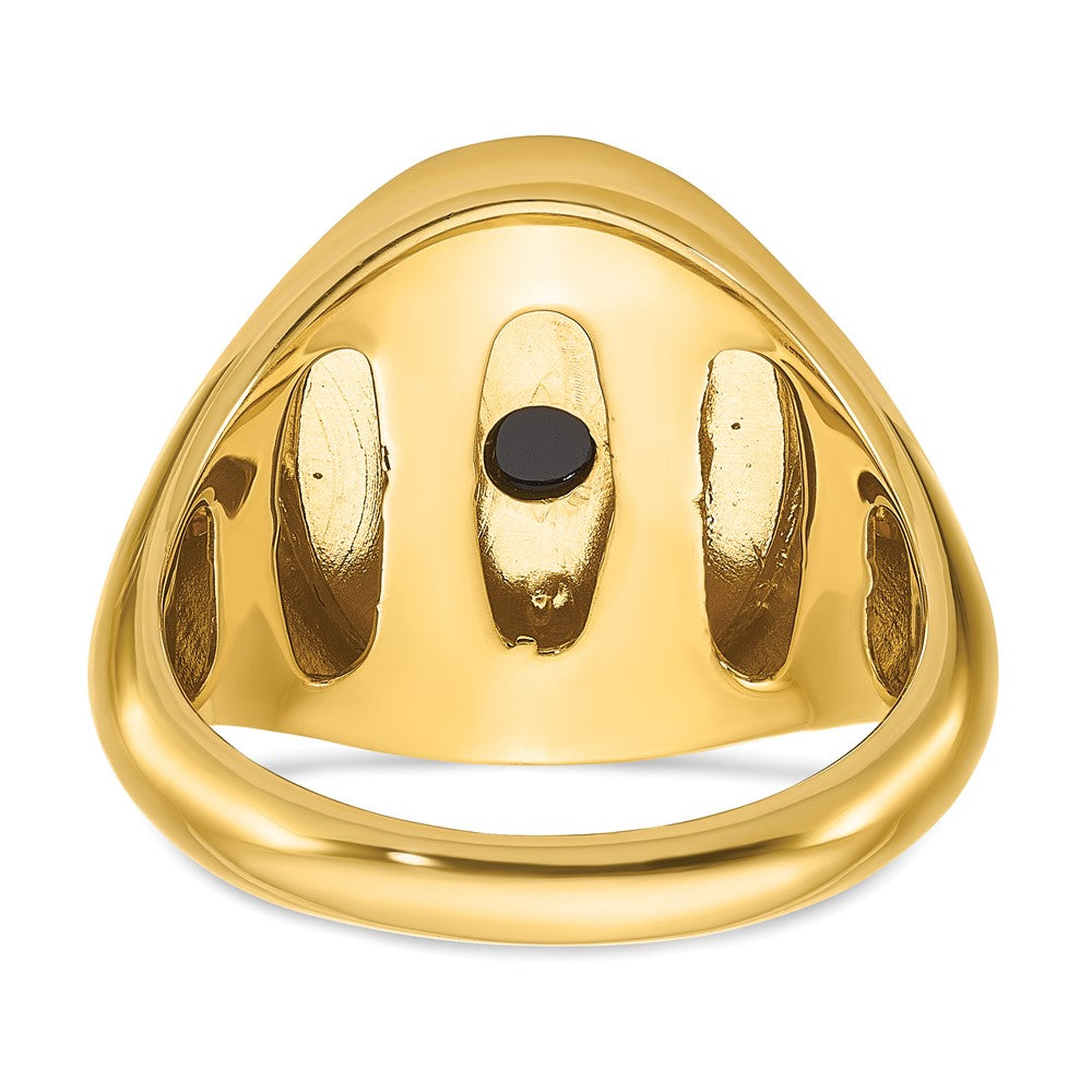 10K Gelbgold Ibgoodman Herren Oval Onyx und Diamant Komplett Ring