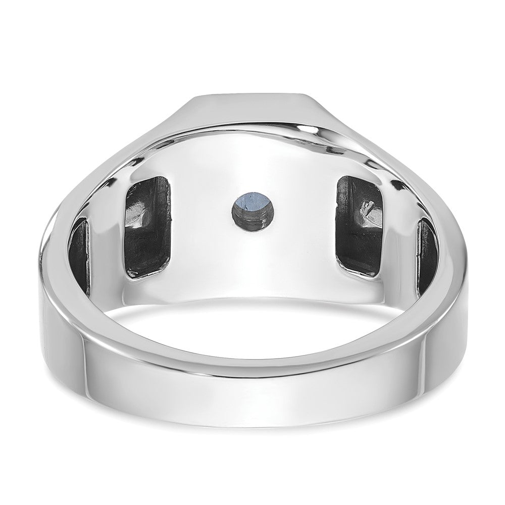 10K Weißgold 10kw Ibgoodman Herren Saphir Doublet Stein und Diamant Komplett Ring