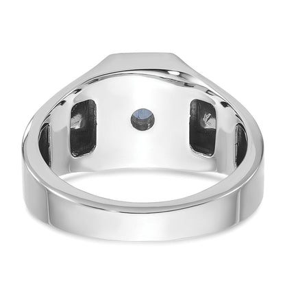 10K Weißgold 10kw Ibgoodman Herren Saphir Doublet Stein und Diamant Komplett Ring