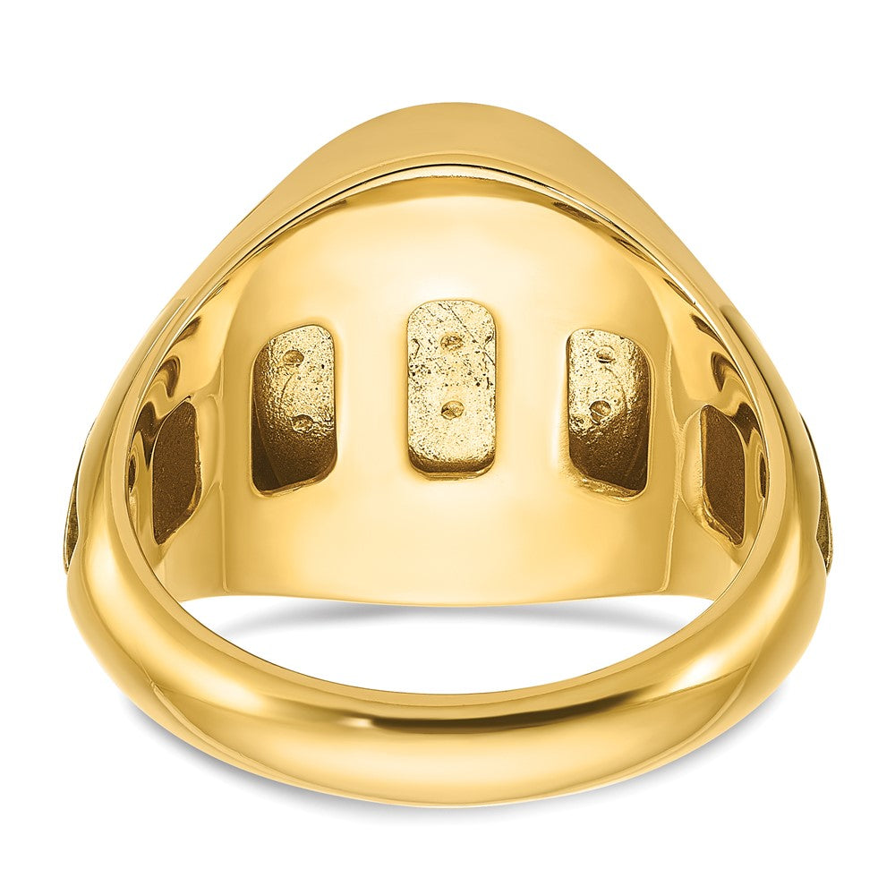 14K Gelbgold Ring mit Schwarzrhodinierung und Rubin-Dublett-Stein für Herren