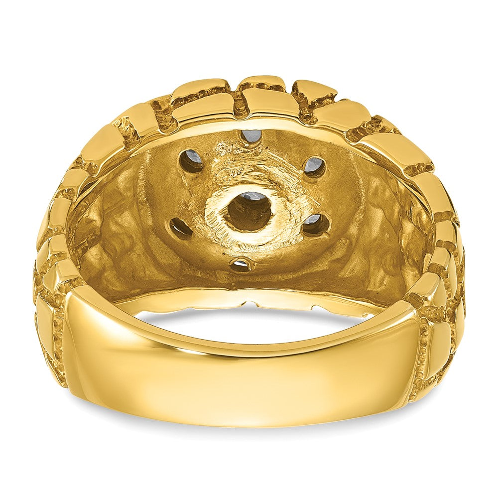 14K Bicolor Gold Herren-Diamant-Nugget-Cluster-Ring mit 1K, komplett besetzt