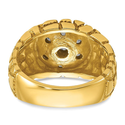 14K Bicolor Gold Herren-Diamant-Nugget-Cluster-Ring mit 1K, komplett besetzt