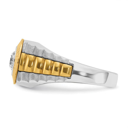 14K Bicolor-Gold Herren-Ring mit 0,375 Karat Diamanten, komplett besetzt