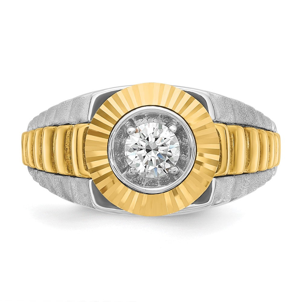 14K Bicolor-Gold Herren-Ring mit 0,375 Karat Diamanten, komplett besetzt