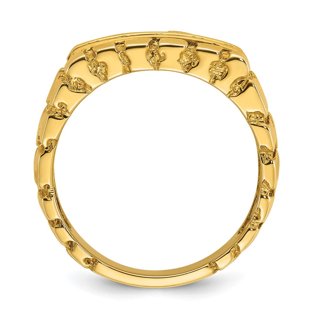 14K Gelbgold Herren-Ring mit 0,33K Diamant-Nugget, komplett