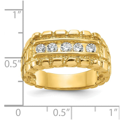 14K Gelbgold Herren-Ring mit 0,33K Diamant-Nugget, komplett