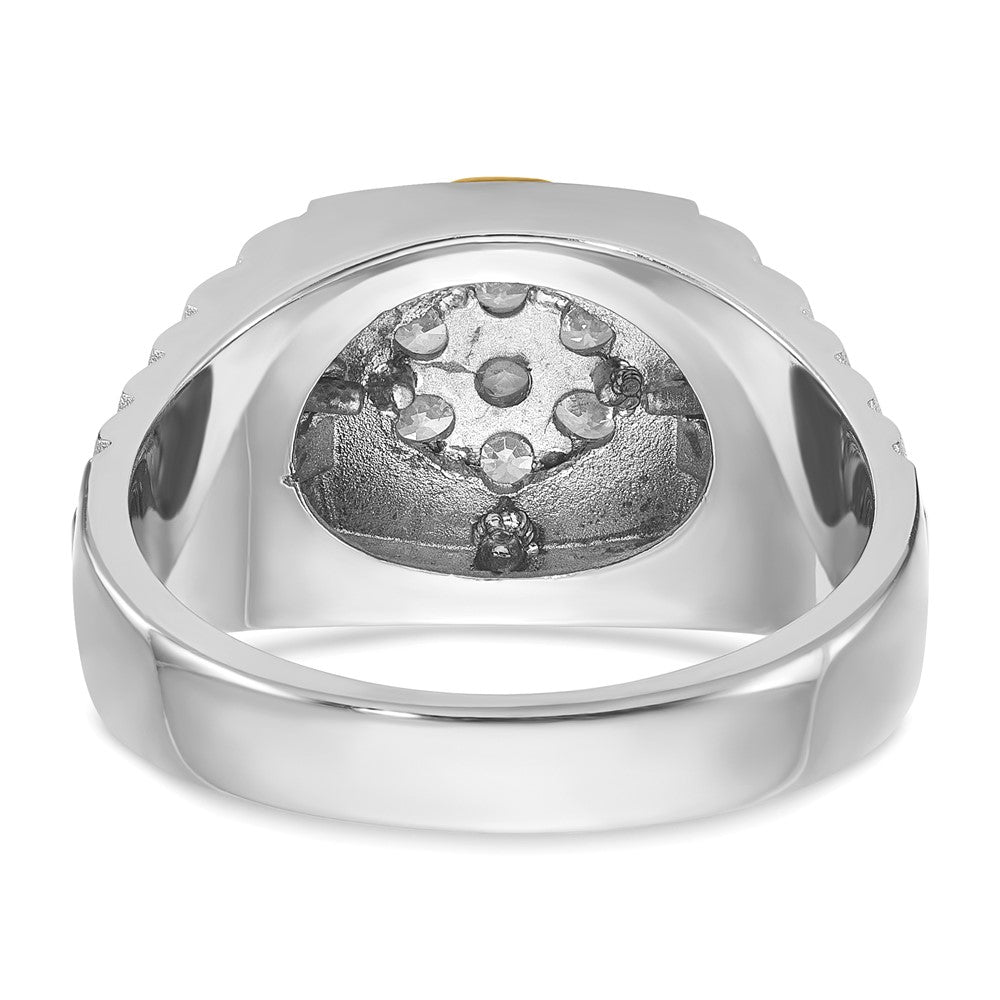 14K Zweifarbig-Gold Herren-Ring mit 0,5K Diamanten, komplett