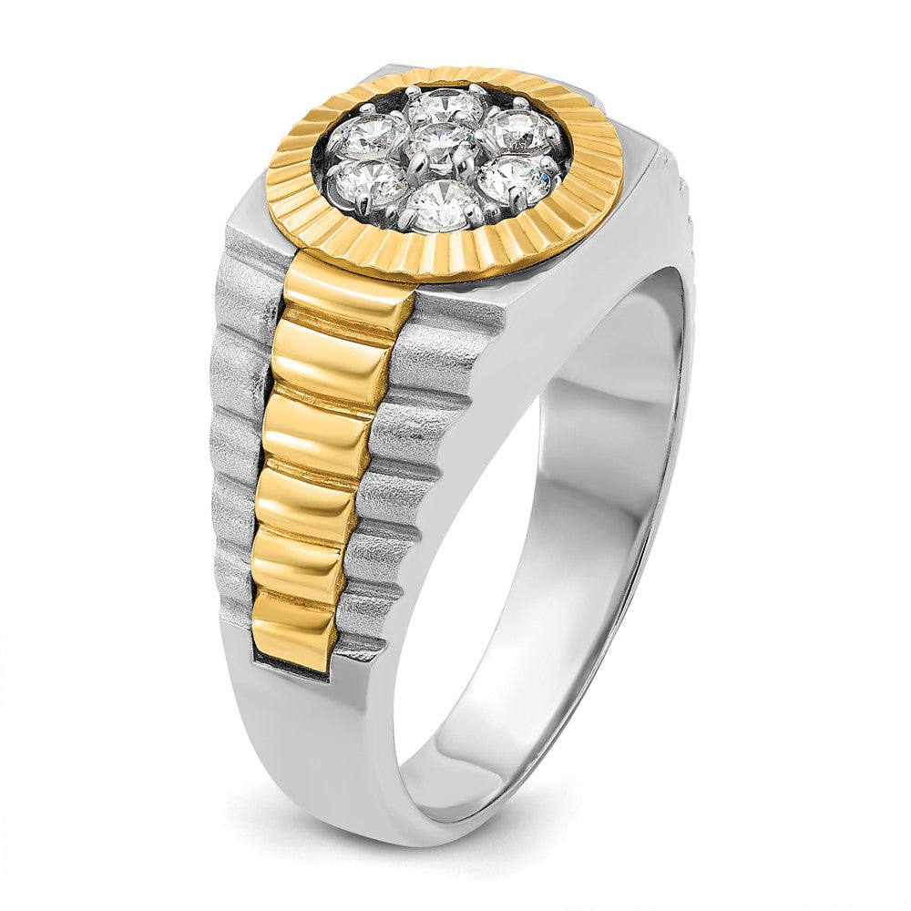 14K Zweifarbig-Gold Herren-Ring mit 0,5K Diamanten, komplett