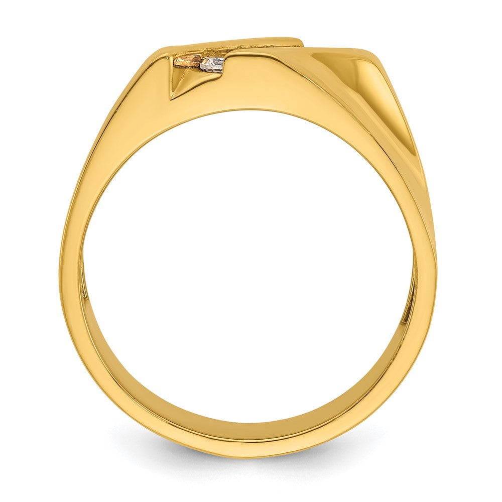 14K Gelbgold Diamant-Ring für Herren, 0,33 ct