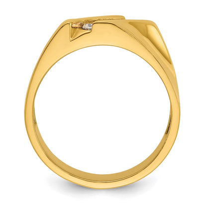 14K Gelbgold Diamant-Ring für Herren, 0,33 ct