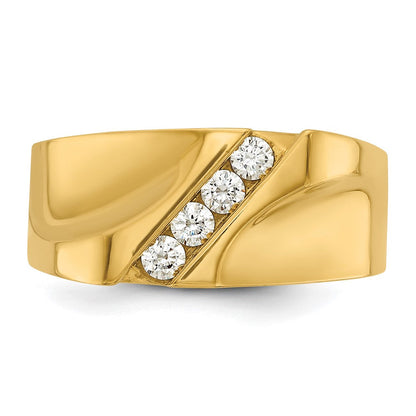 14K Gelbgold Diamant-Ring für Herren, 0,33 ct