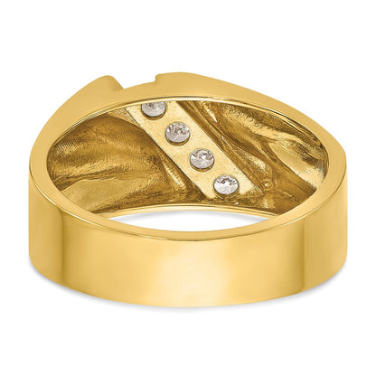 14K Gelbgold Diamant-Ring für Herren, 0,33 ct