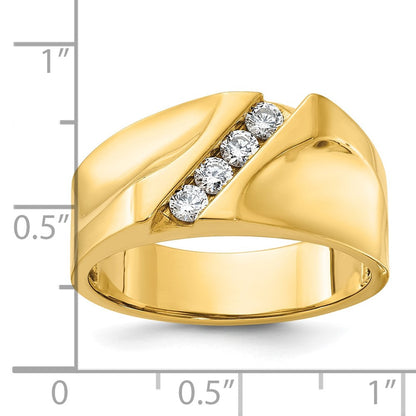 14K Gelbgold Diamant-Ring für Herren, 0,33 ct