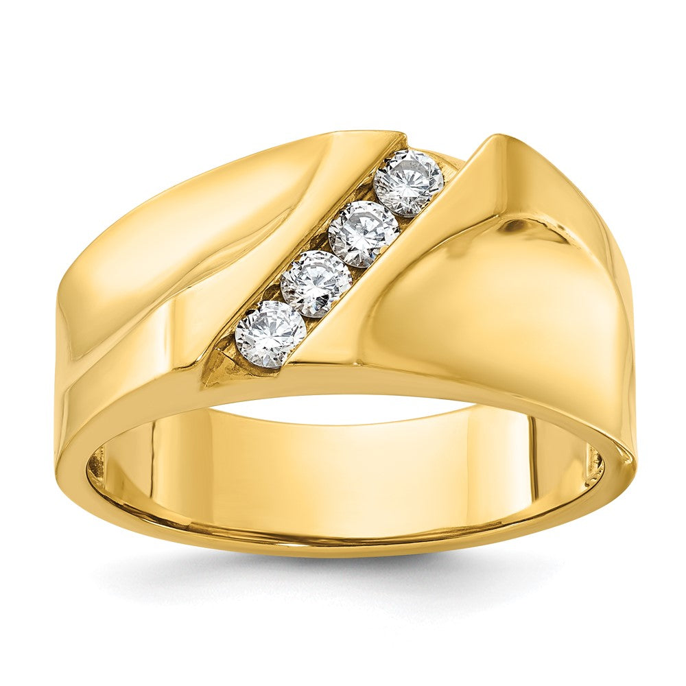 14K Gelbgold Diamant-Ring für Herren, 0,33 ct