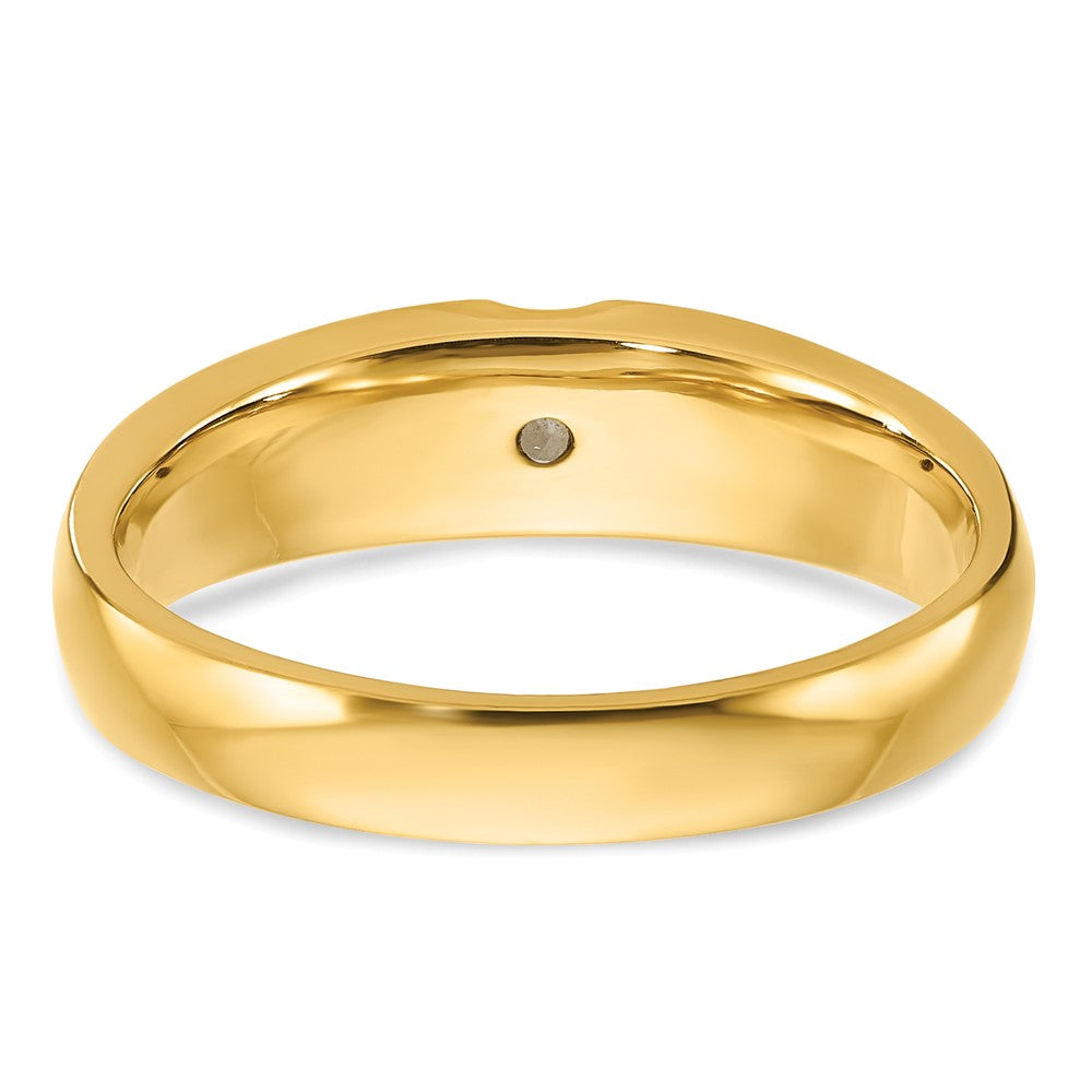 14K Gelbgold Herren-Ring mit 0,2K Diamanten, komplett besetzt