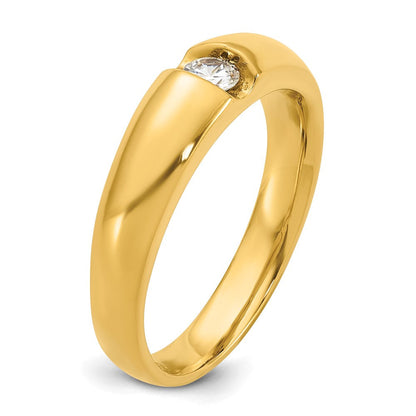 14K Gelbgold Herren-Ring mit 0,2K Diamanten, komplett besetzt