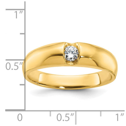 14K Gelbgold Herren-Ring mit 0,2K Diamanten, komplett besetzt