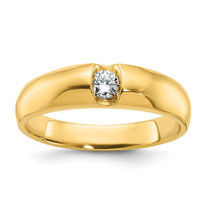 14K Gelbgold Herren-Ring mit 0,2K Diamanten, komplett besetzt