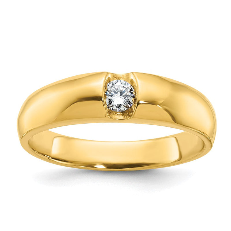 14K Gelbgold Herren-Ring mit 0,2K Diamanten, komplett besetzt