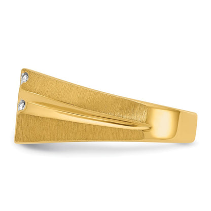 14K Gelbgold Herren-Ring mit 0,5K Diamanten, komplett besetzt