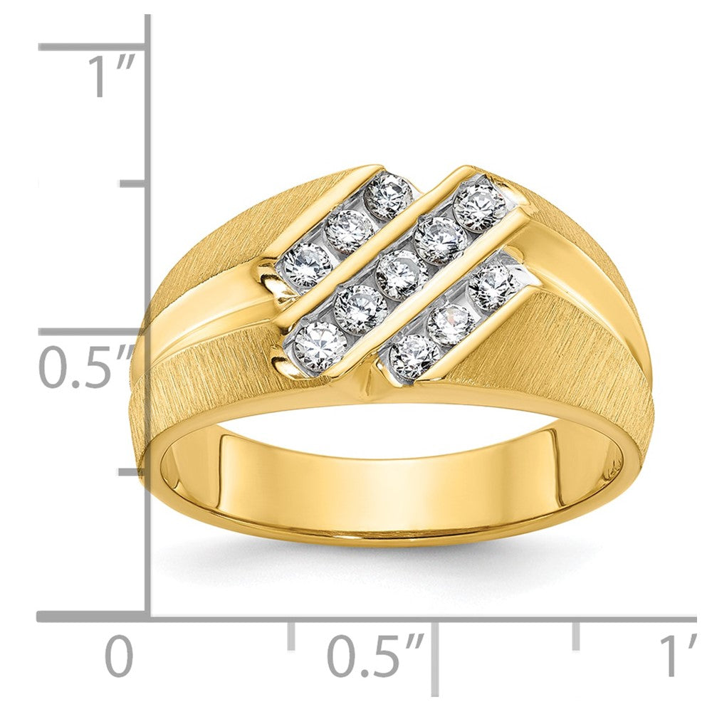 14K Gelbgold Herren-Ring mit 0,5K Diamanten, komplett besetzt