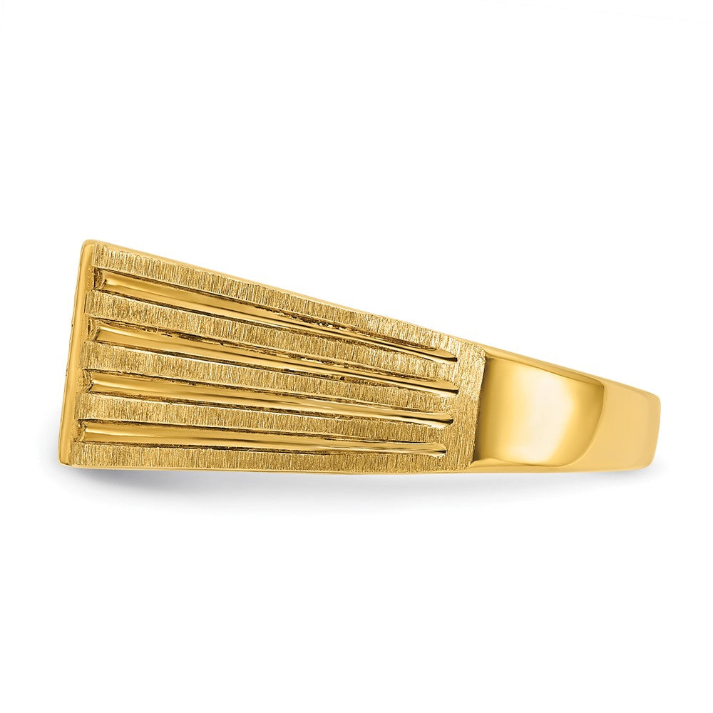 14K Gelbgold Herren-Diamant-Nugget-Ring, komplett besetzt