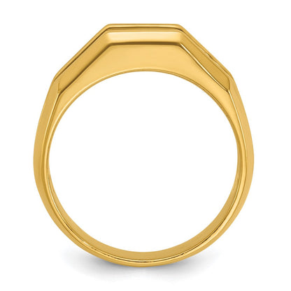 14K Gelbgold Herren-Ring mit 0,75K Diamanten, komplett besetzt