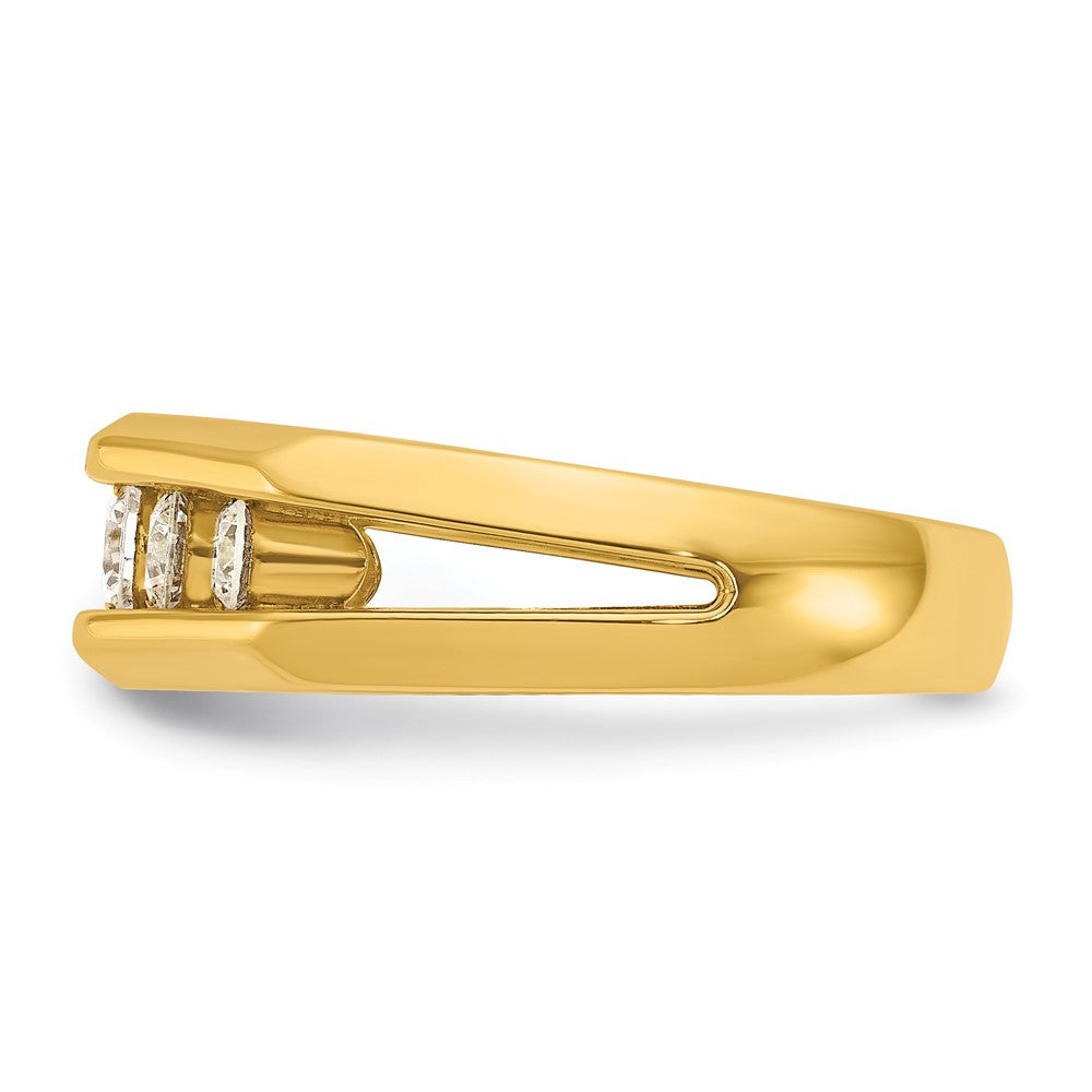 14K Gelbgold Herren-Ring mit 0,75K Diamanten, komplett besetzt