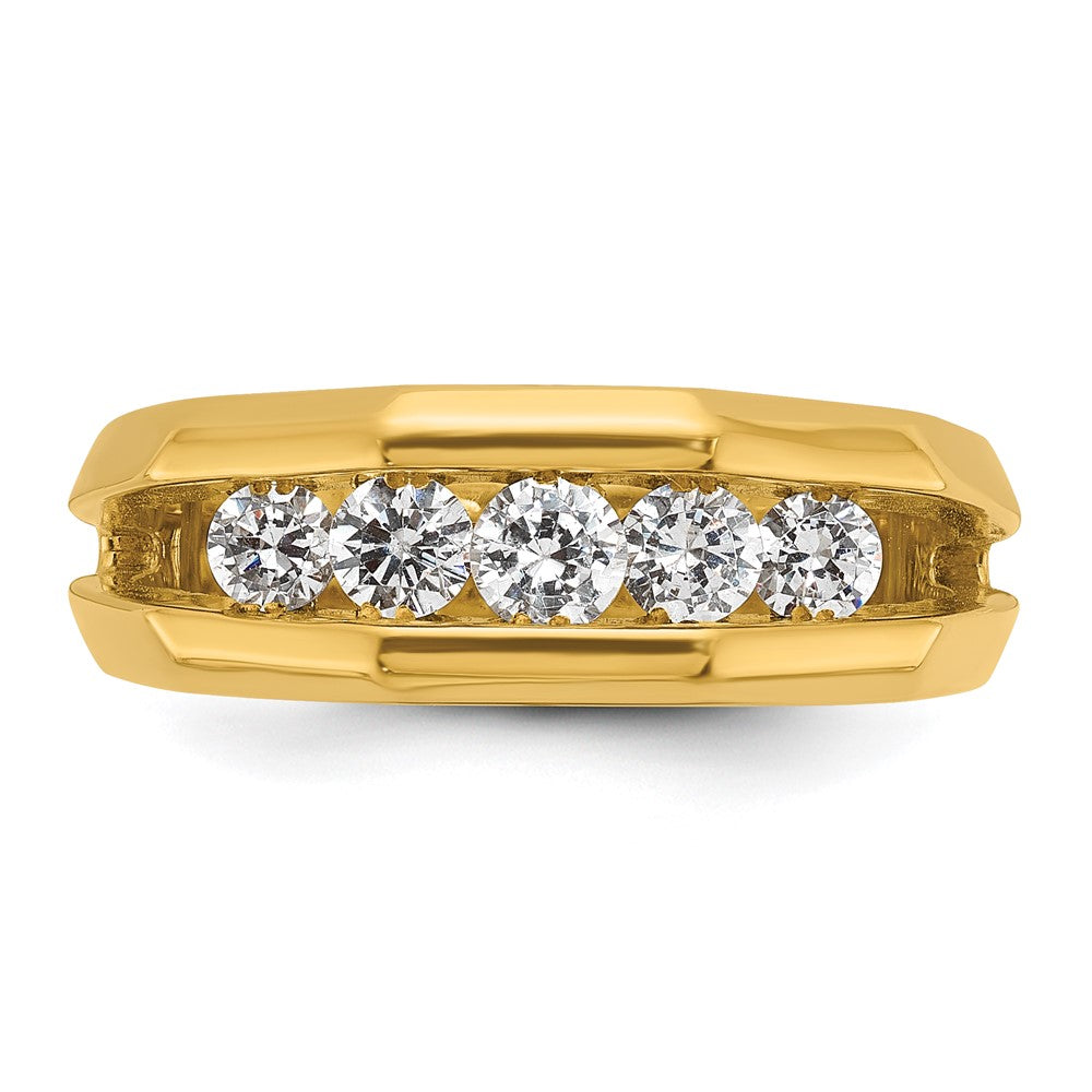 14K Gelbgold Herren-Ring mit 0,75K Diamanten, komplett besetzt