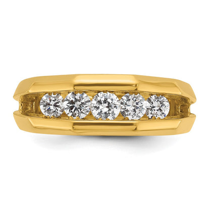 14K Gelbgold Herren-Ring mit 0,75K Diamanten, komplett besetzt