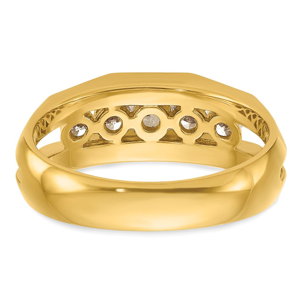 14K Gelbgold Herren-Ring mit 0,75K Diamanten, komplett besetzt