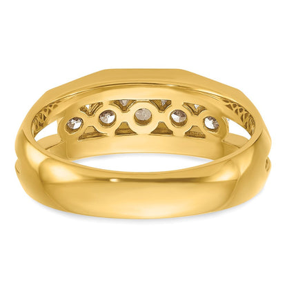 14K Gelbgold Herren-Ring mit 0,75K Diamanten, komplett besetzt