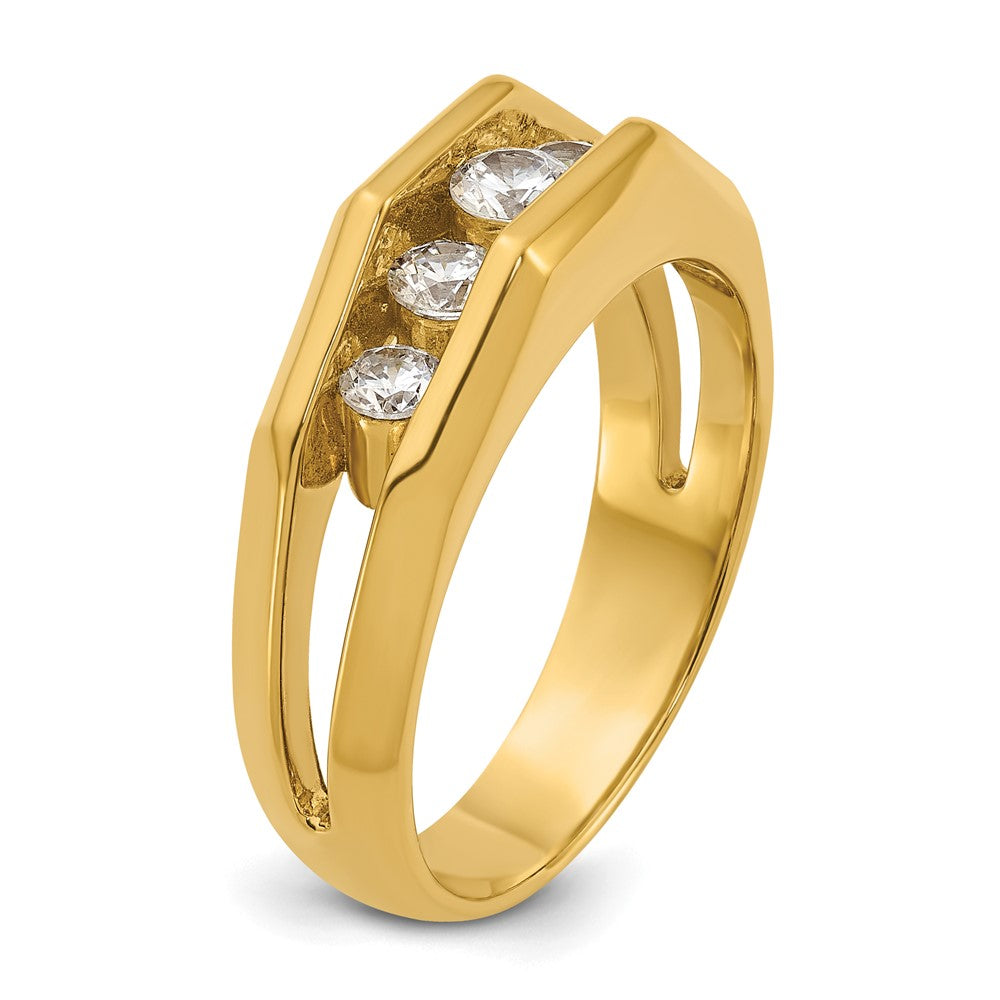 14K Gelbgold Herren-Ring mit 0,75K Diamanten, komplett besetzt