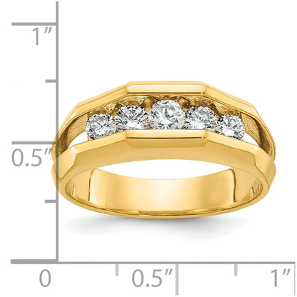 14K Gelbgold Herren-Ring mit 0,75K Diamanten, komplett besetzt