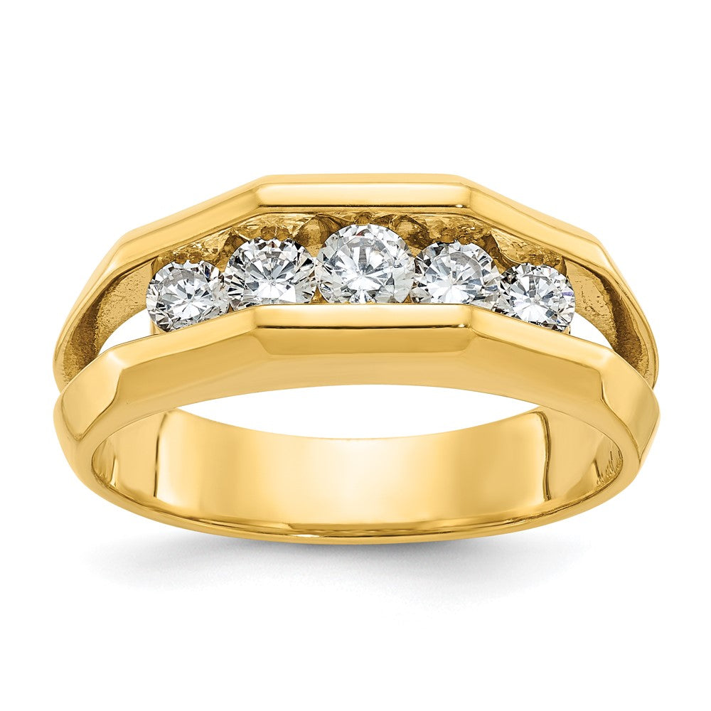 14K Gelbgold Herren-Ring mit 0,75K Diamanten, komplett besetzt