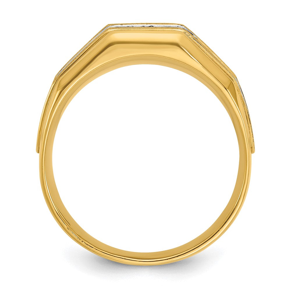 14K Gelb- und Rhodium-Gold mit Rhodium Herren-Diamantring mit 0,5 ct