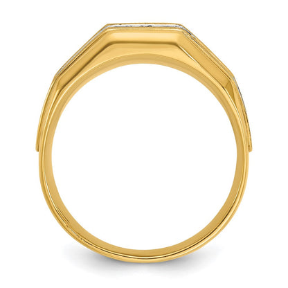 14K Gelb- und Rhodium-Gold mit Rhodium Herren-Diamantring mit 0,5 ct