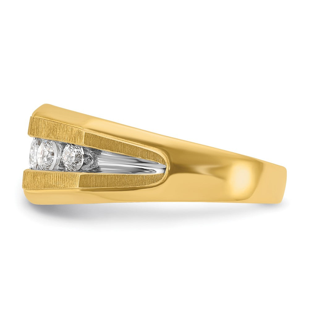 14K Gelb- und Rhodium-Gold mit Rhodium Herren-Diamantring mit 0,5 ct