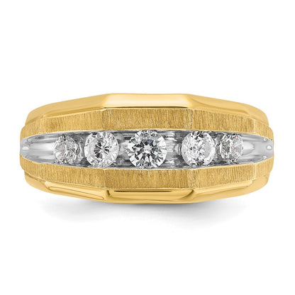 14K Gelb- und Rhodium-Gold mit Rhodium Herren-Diamantring mit 0,5 ct