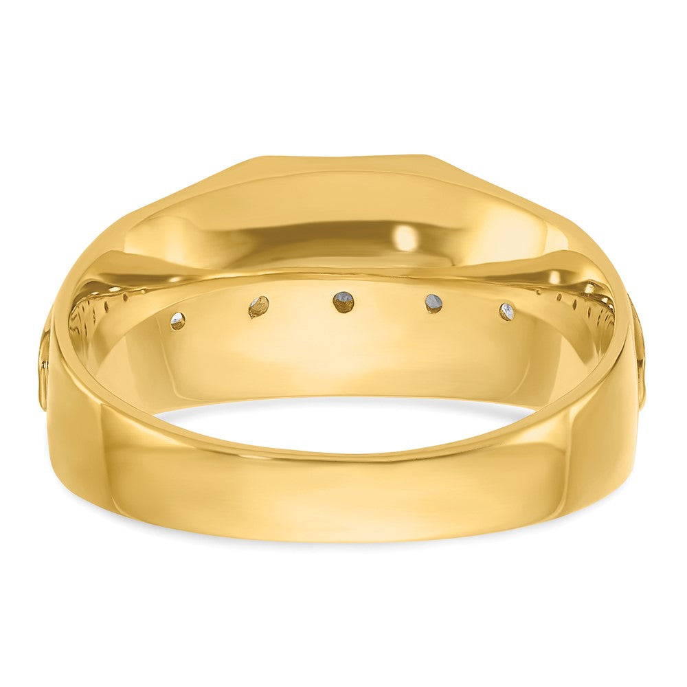 14K Gelb- und Rhodium-Gold mit Rhodium Herren-Diamantring mit 0,5 ct