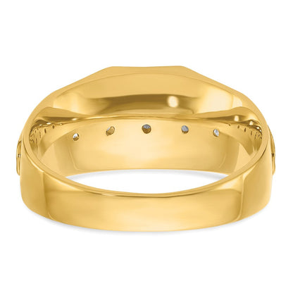 14K Gelb- und Rhodium-Gold mit Rhodium Herren-Diamantring mit 0,5 ct