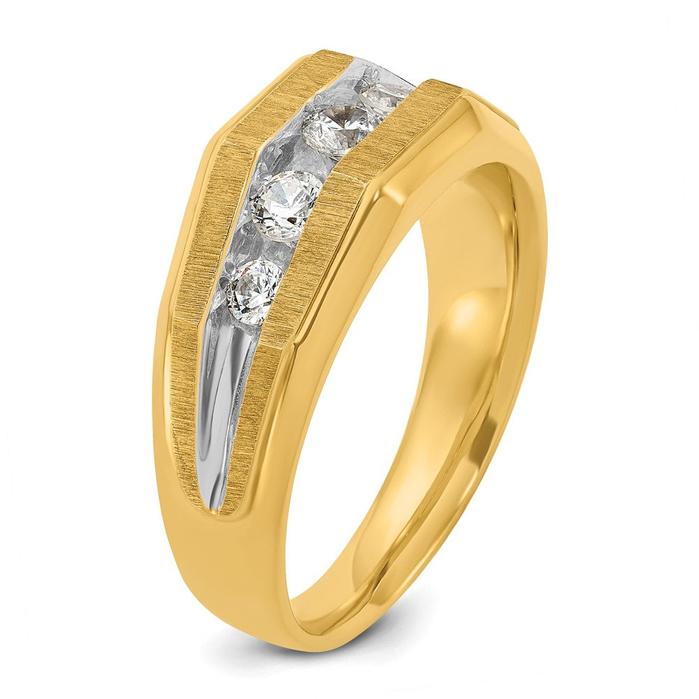 14K Gelb- und Rhodium-Gold mit Rhodium Herren-Diamantring mit 0,5 ct