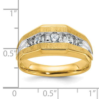 14K Gelb- und Rhodium-Gold mit Rhodium Herren-Diamantring mit 0,5 ct