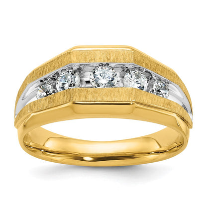 14K Gelb- und Rhodium-Gold mit Rhodium Herren-Diamantring mit 0,5 ct